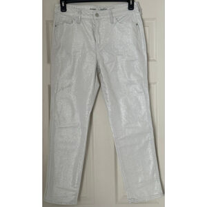 Women's Old Navy High-Rise Vintage Slim White Shimmer Jeans Size 8